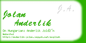 jolan anderlik business card